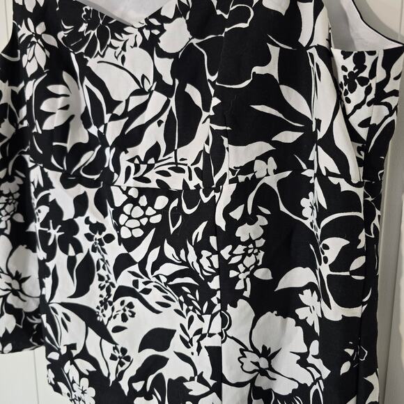 Ann Taylor Floral Linen Top Sleeveless Lined Sweetheart Neck Size 16 - Picture 5 of 11